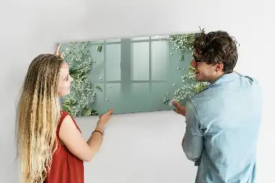 Magnetic marker board delicate flowers design