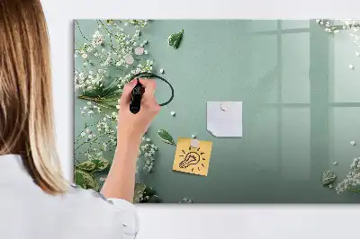 Magnetic marker board delicate flowers design