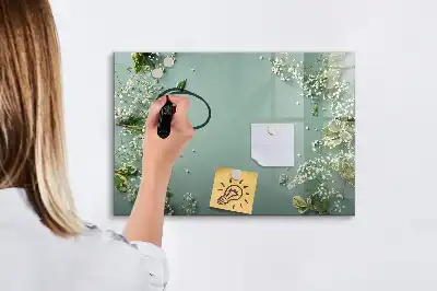 Magnetic marker board delicate flowers design
