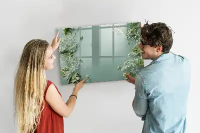 Magnetic marker board delicate flowers design