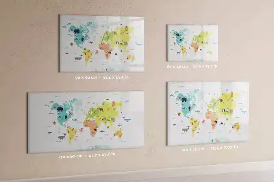 Magnetic marker board animal world map design