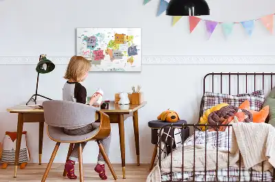 Magnetic marker board animal world map design