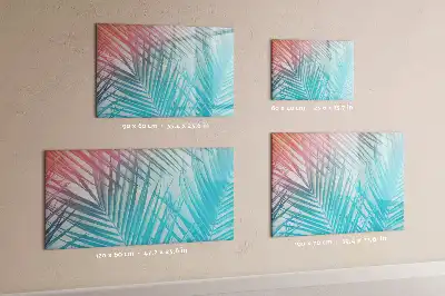 Magnetic glass dry erase board in tropical palm design