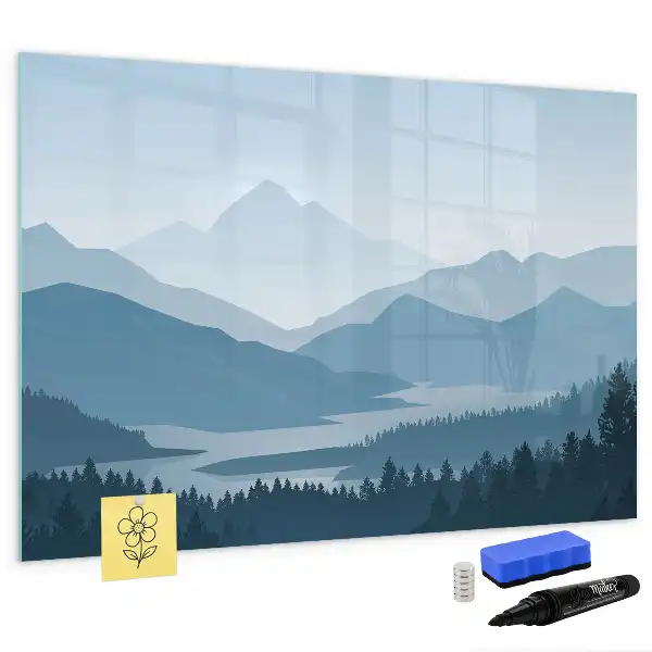 Magnetic marker board mountain landscape design