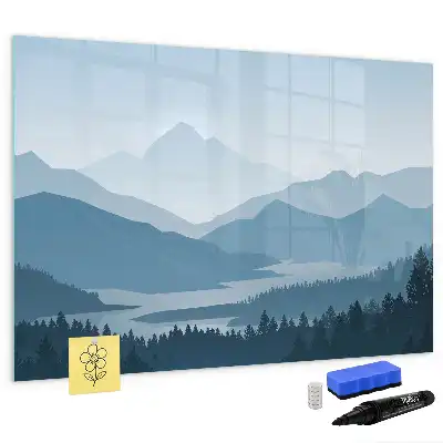 Magnetic marker board mountain landscape design