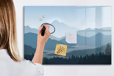 Magnetic marker board mountain landscape design