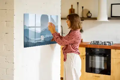 Magnetic marker board mountain landscape design
