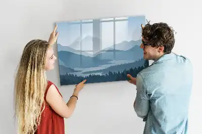 Magnetic marker board mountain landscape design