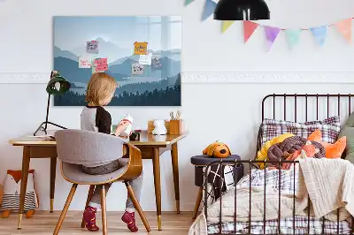 Magnetic marker board mountain landscape design