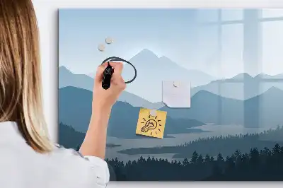 Magnetic marker board mountain landscape design