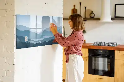 Magnetic marker board mountain landscape design