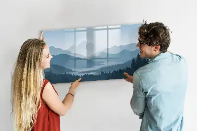 Magnetic marker board mountain landscape design