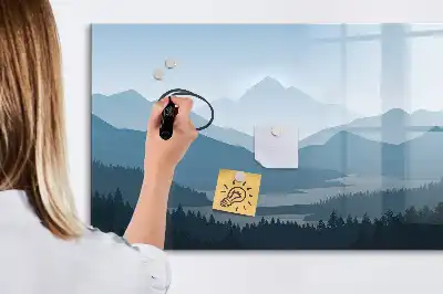 Magnetic marker board mountain landscape design