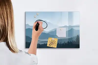 Magnetic marker board mountain landscape design