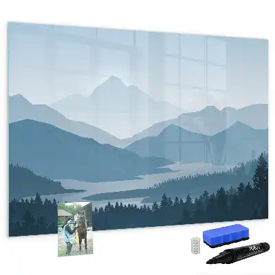 Magnetic marker board mountain landscape design