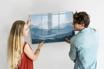 Magnetic marker board mountain landscape design