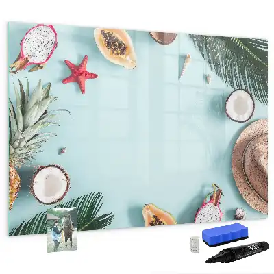Magnetic glass dry erase board summer composition design