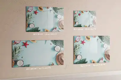 Magnetic glass dry erase board summer composition design