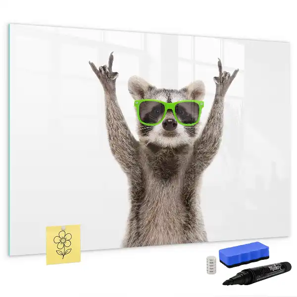 Magnetic marker board with succulents and glasses print
