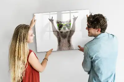 Magnetic marker board with succulents and glasses print