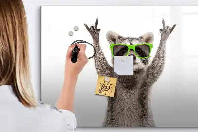 Magnetic marker board with succulents and glasses print