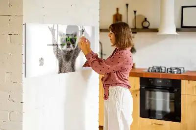 Magnetic marker board with succulents and glasses print