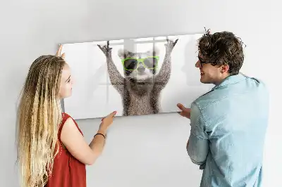 Magnetic marker board with succulents and glasses print