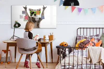 Magnetic marker board with succulents and glasses print