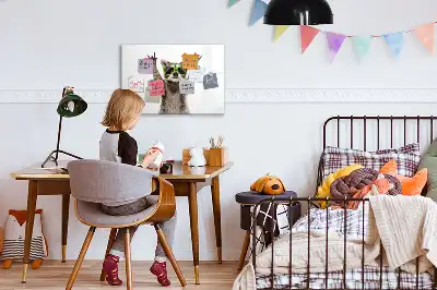 Magnetic marker board with succulents and glasses print