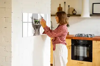 Magnetic marker board with succulents and glasses print