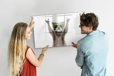 Magnetic marker board with succulents and glasses print