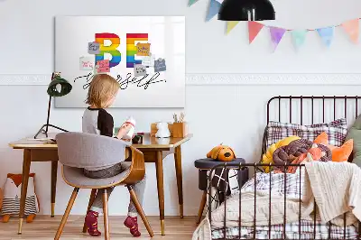 Magnetic marker board with Be yourself text