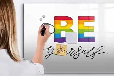 Magnetic marker board with Be yourself text