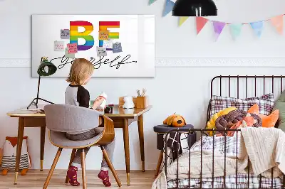 Magnetic marker board with Be yourself text