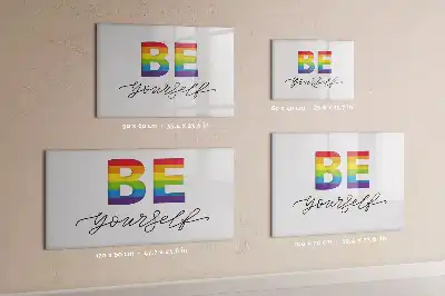 Magnetic marker board with Be yourself text