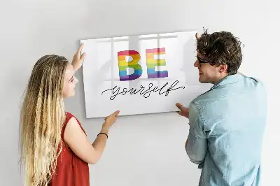 Magnetic marker board with Be yourself text