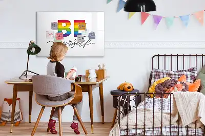 Magnetic marker board with Be yourself text