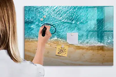 Magnetic marker board with sea beach people print