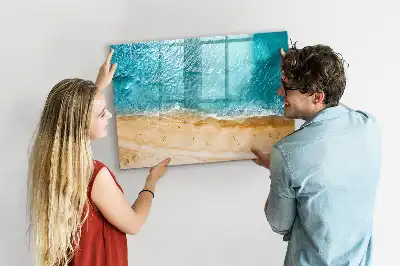 Magnetic marker board with sea beach people print