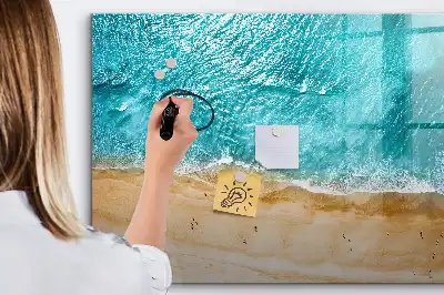 Magnetic marker board with sea beach people print