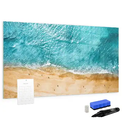 Magnetic marker board with sea beach people print