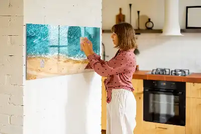 Magnetic marker board with sea beach people print