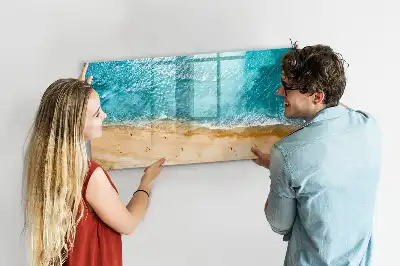 Magnetic marker board with sea beach people print