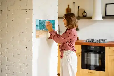 Magnetic marker board with sea beach people print