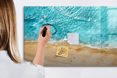 Magnetic marker board with sea beach people print