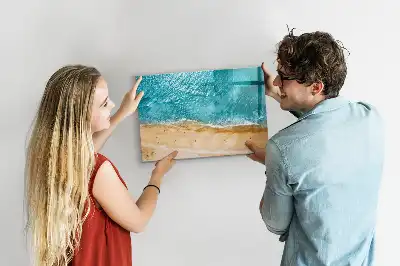 Magnetic marker board with sea beach people print
