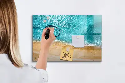 Magnetic marker board with sea beach people print