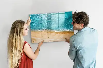 Magnetic marker board with sea beach people print