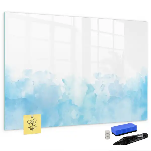 Magnetic glass dry erase board painted spots design