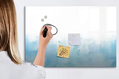 Magnetic glass dry erase board painted spots design